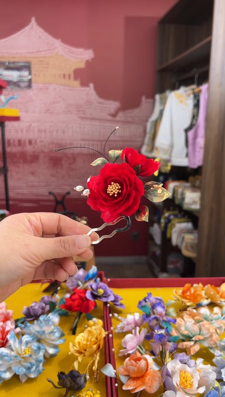 【闪购商品】刺绣非遗绒花（发饰）