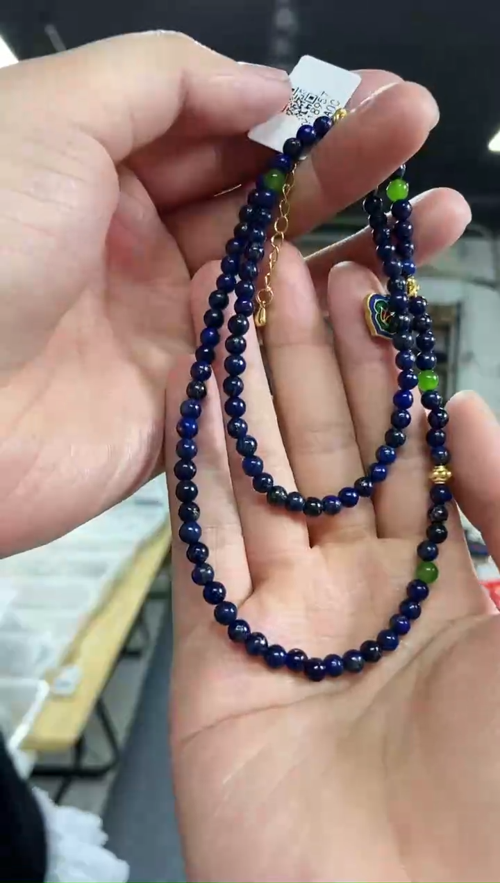 【闪购商品】青金石项链未镶嵌多样性发其一颜色微差