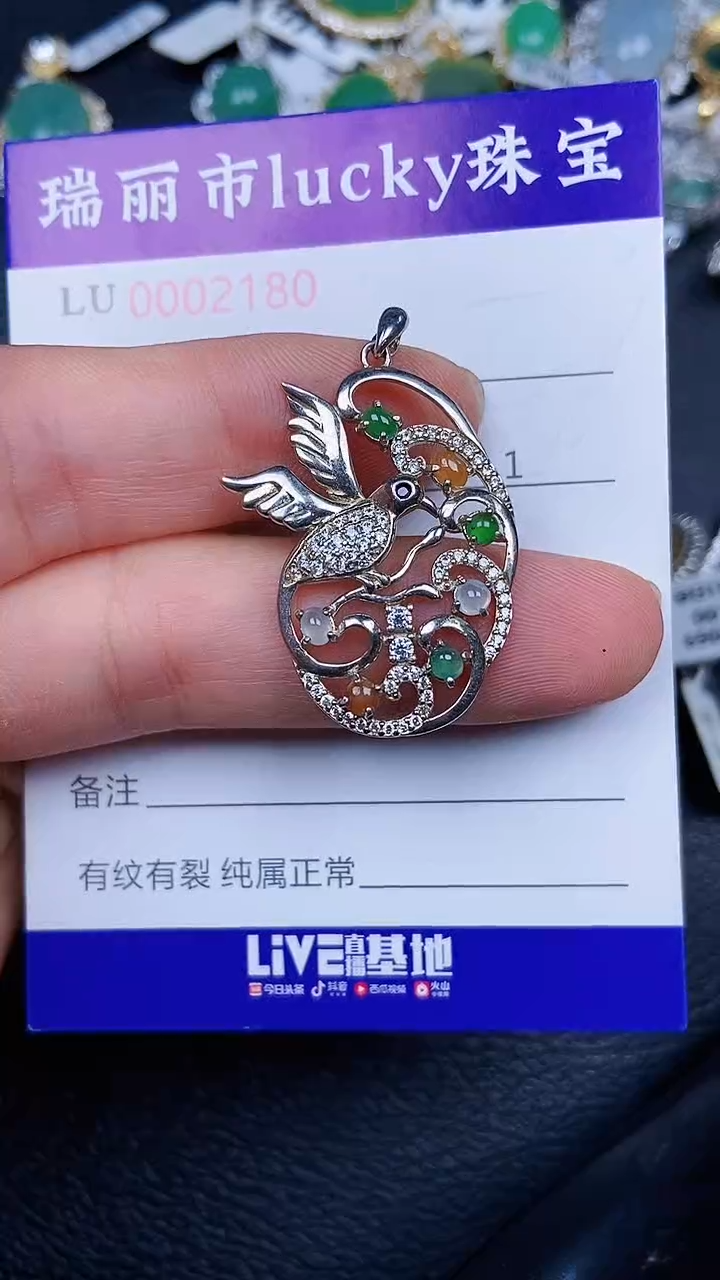颈饰银S925镶嵌翡翠21870