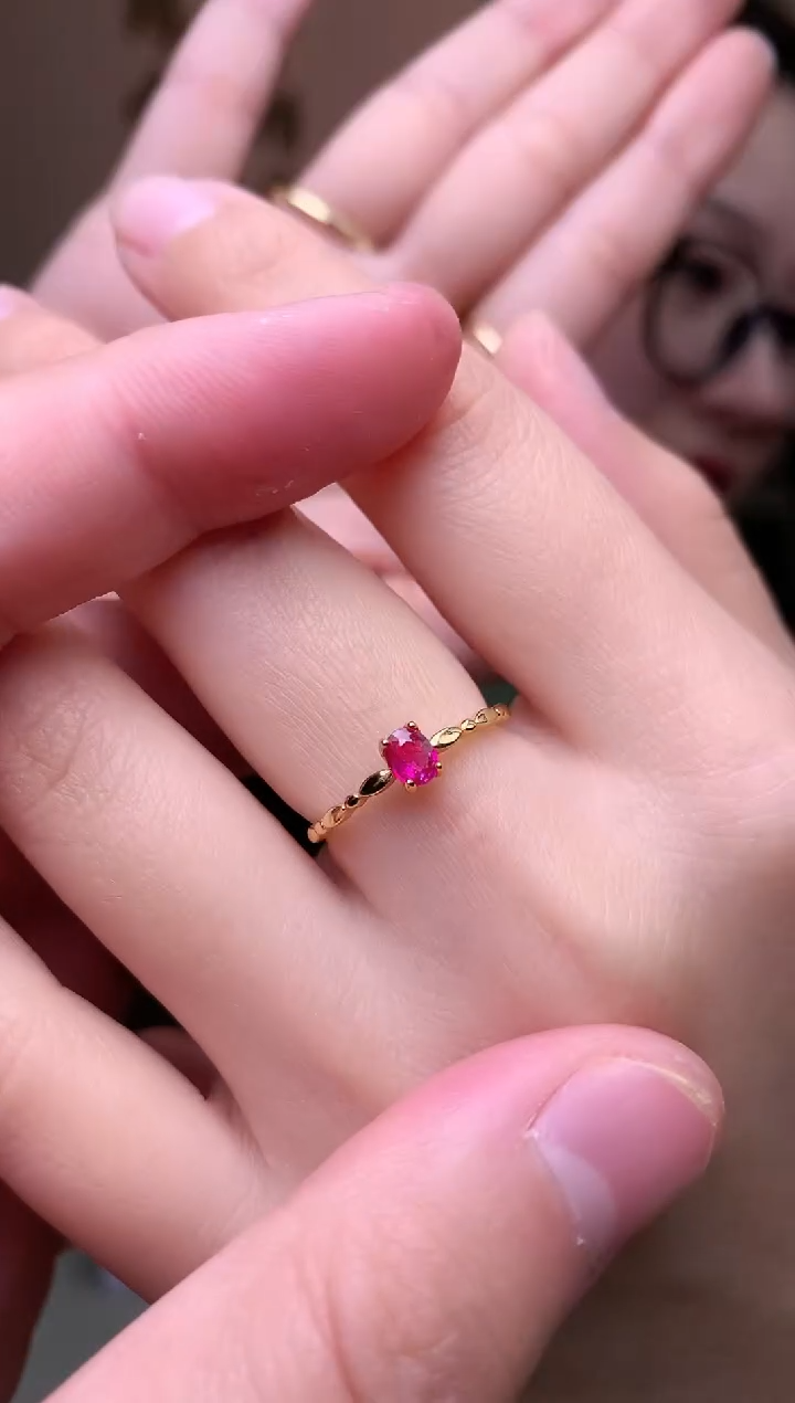 【闪购商品】红宝石戒指银S925镶嵌戒指
