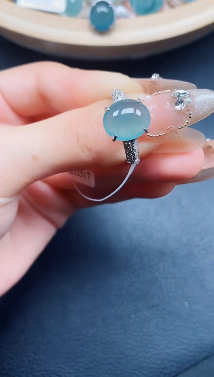 【闪购商品】翡翠戒指银S925镶嵌翡翠