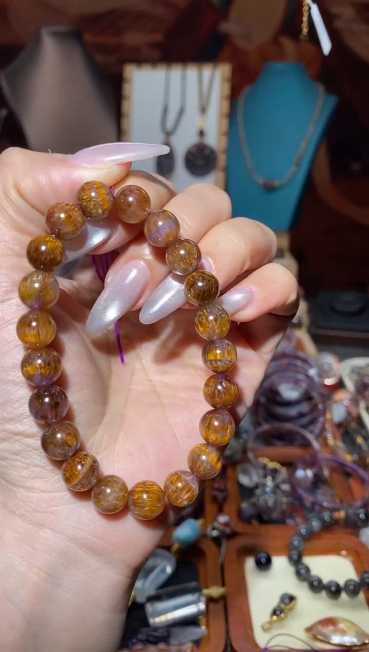 【闪购商品】水晶手串未镶嵌极光紫钛9+mm