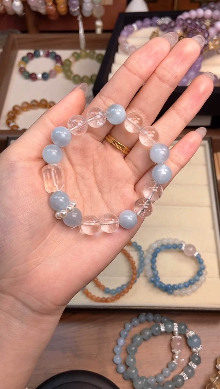 【闪购商品】水晶手链未镶嵌海蓝宝