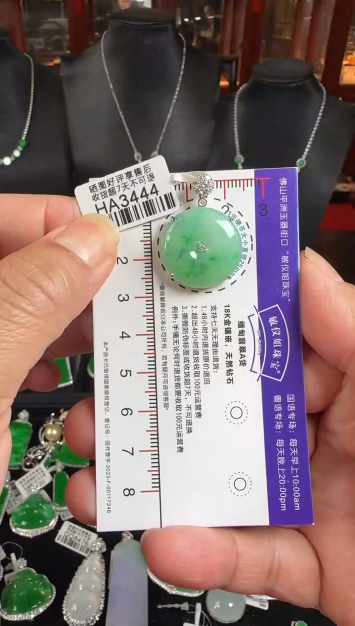 颈饰未镶嵌翡翠HA3444绿平安扣