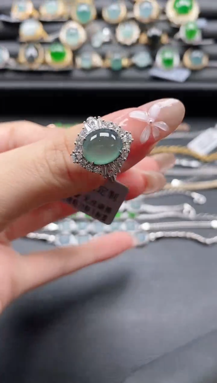 【闪购商品】翡翠戒指银S925镶嵌1111