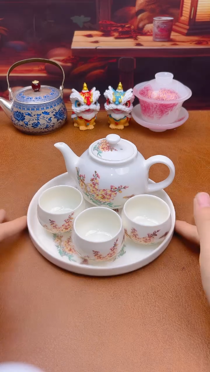 陶瓷茶具摆件旅行套组