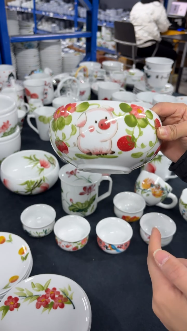 景德镇高温陶瓷食品级手绘釉中彩-大窝窝碗