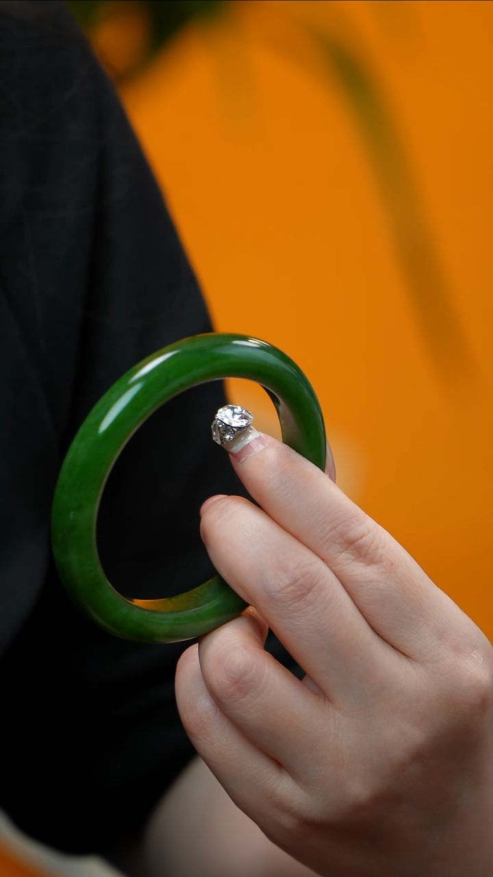 和田玉（碧玉）手镯未镶嵌碧玉手镯 56-63多样性发其一 圈口备注