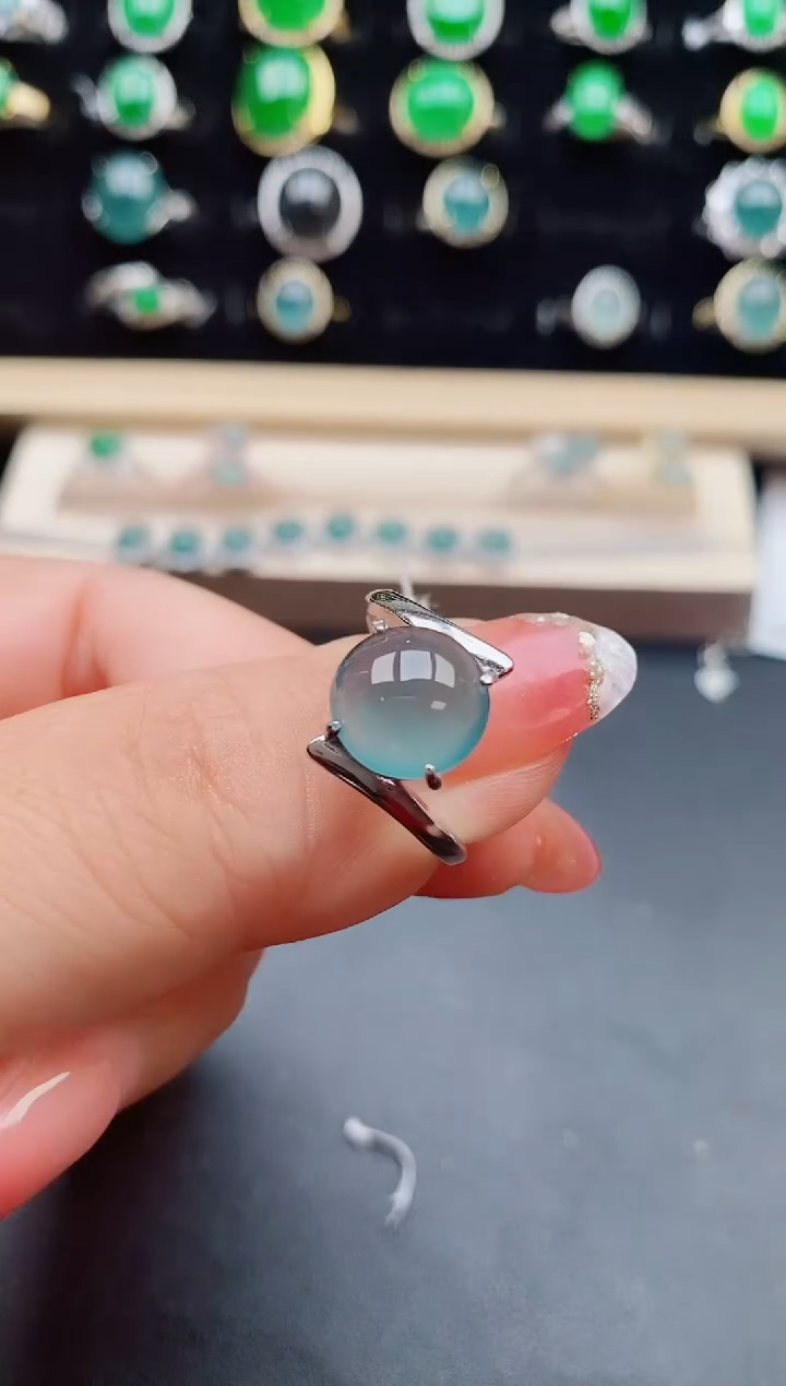 【闪购商品】翡翠戒指银S925镶嵌508050