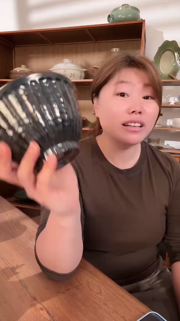 陶瓷黑陶泥条纹6英寸面碗（陨石黑）