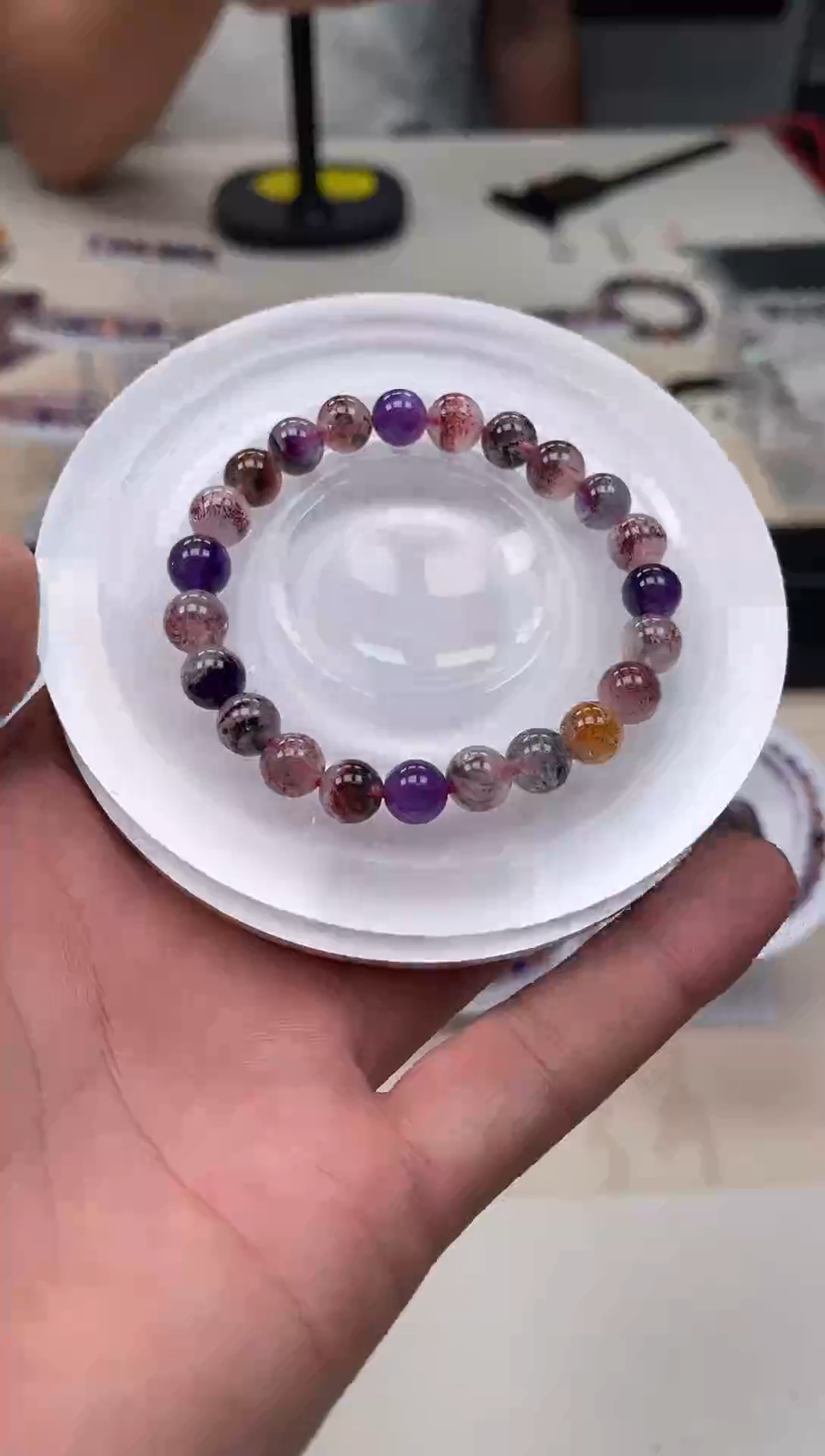 未镶嵌手串水晶超七金草莓8mm 多样性发一