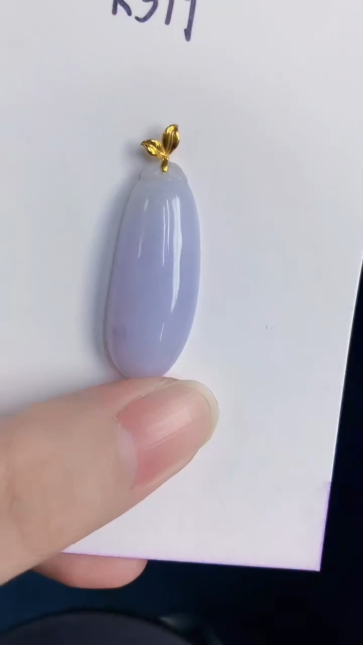 颈饰18K金镶嵌翡翠天然翡翠缅甸A货
