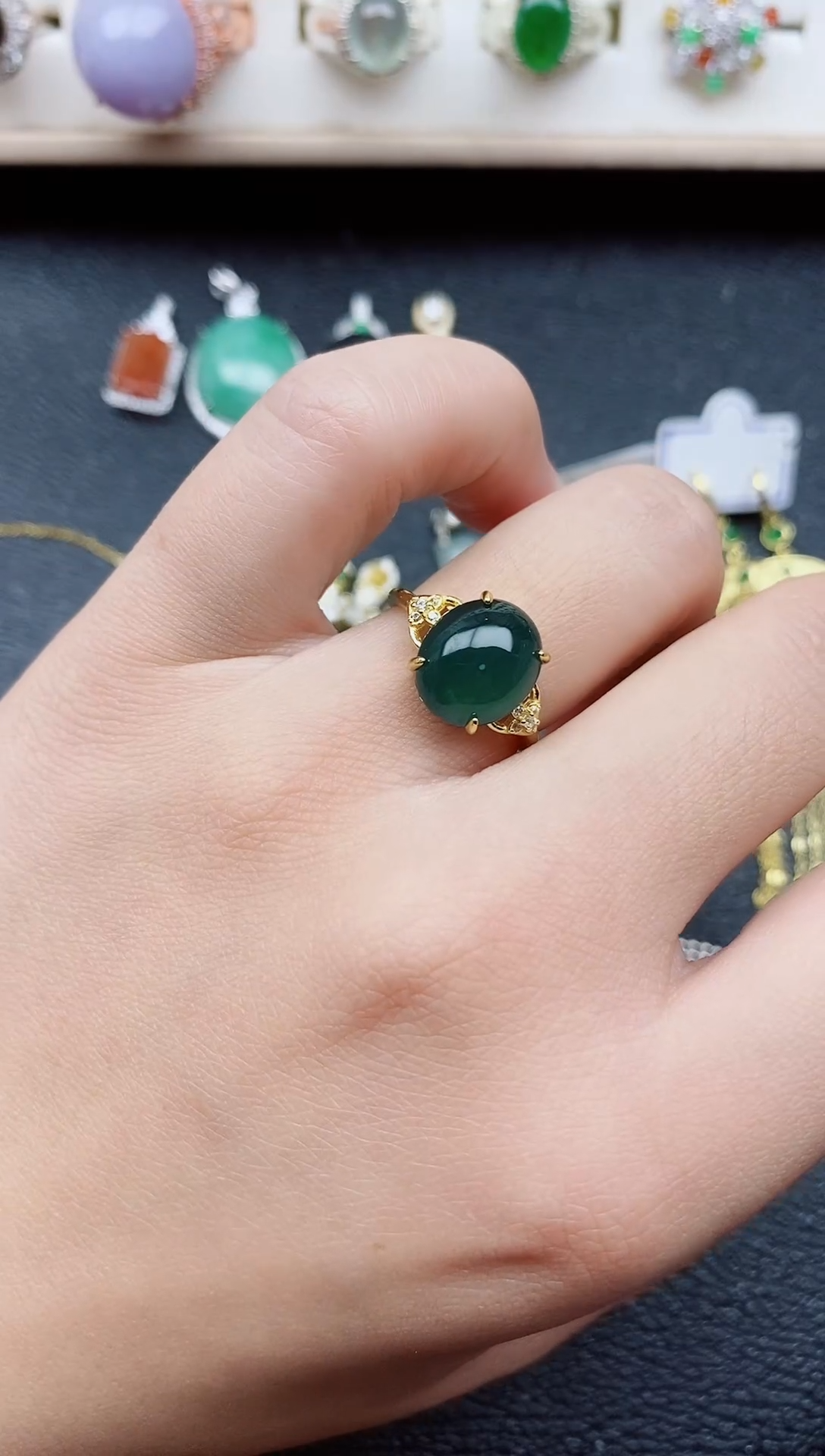 【闪购商品】翡翠戒指银S925镶嵌111111