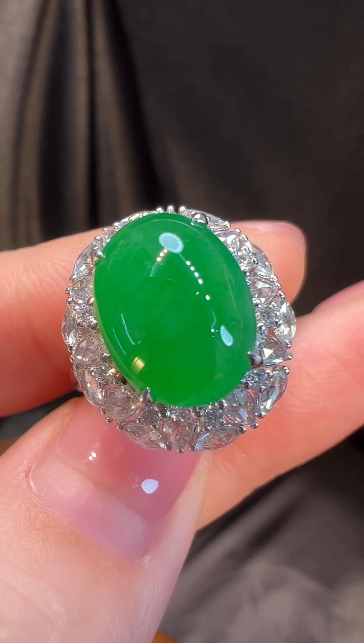 18K金镶嵌戒指翡翠L6