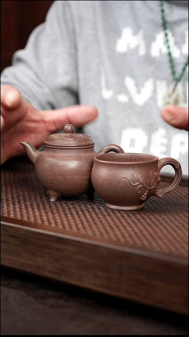 茶壶紫砂岩中泥大彬如意+报春杯