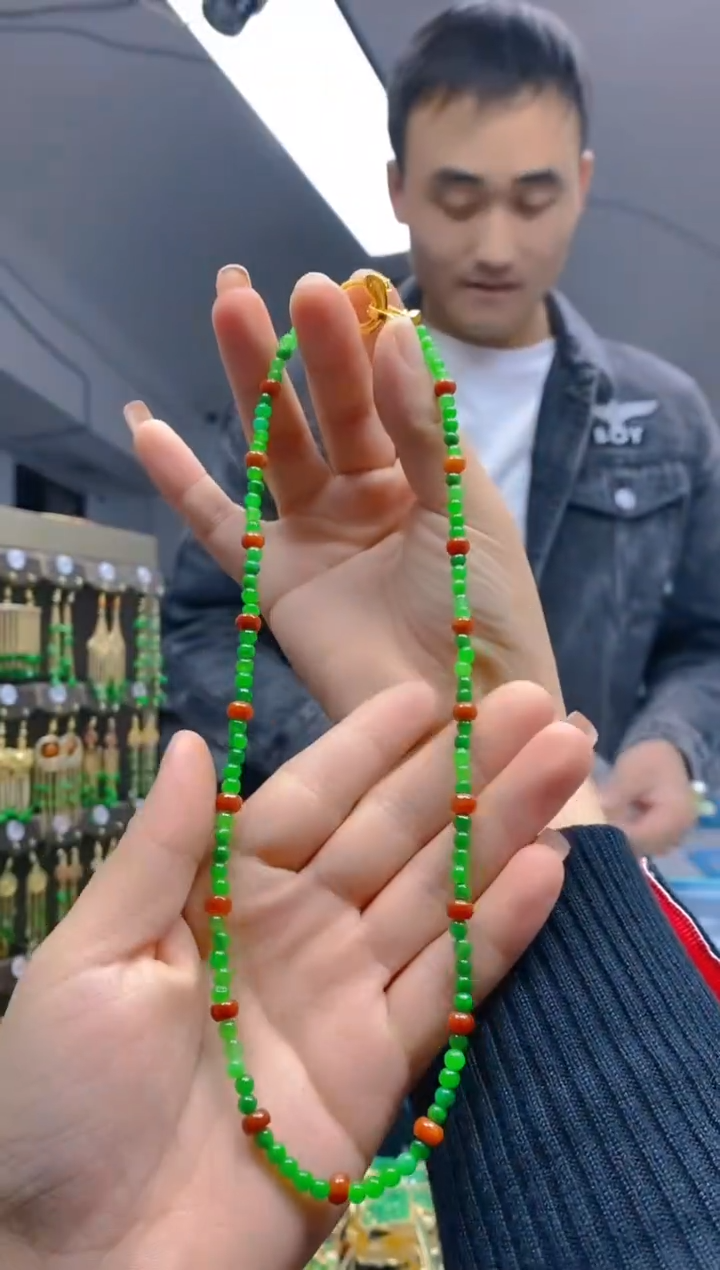 【闪购商品】翡翠耳饰合金072翡翠锁骨链