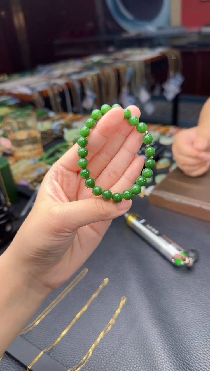 手串未镶嵌和田玉碧玉单圈手串