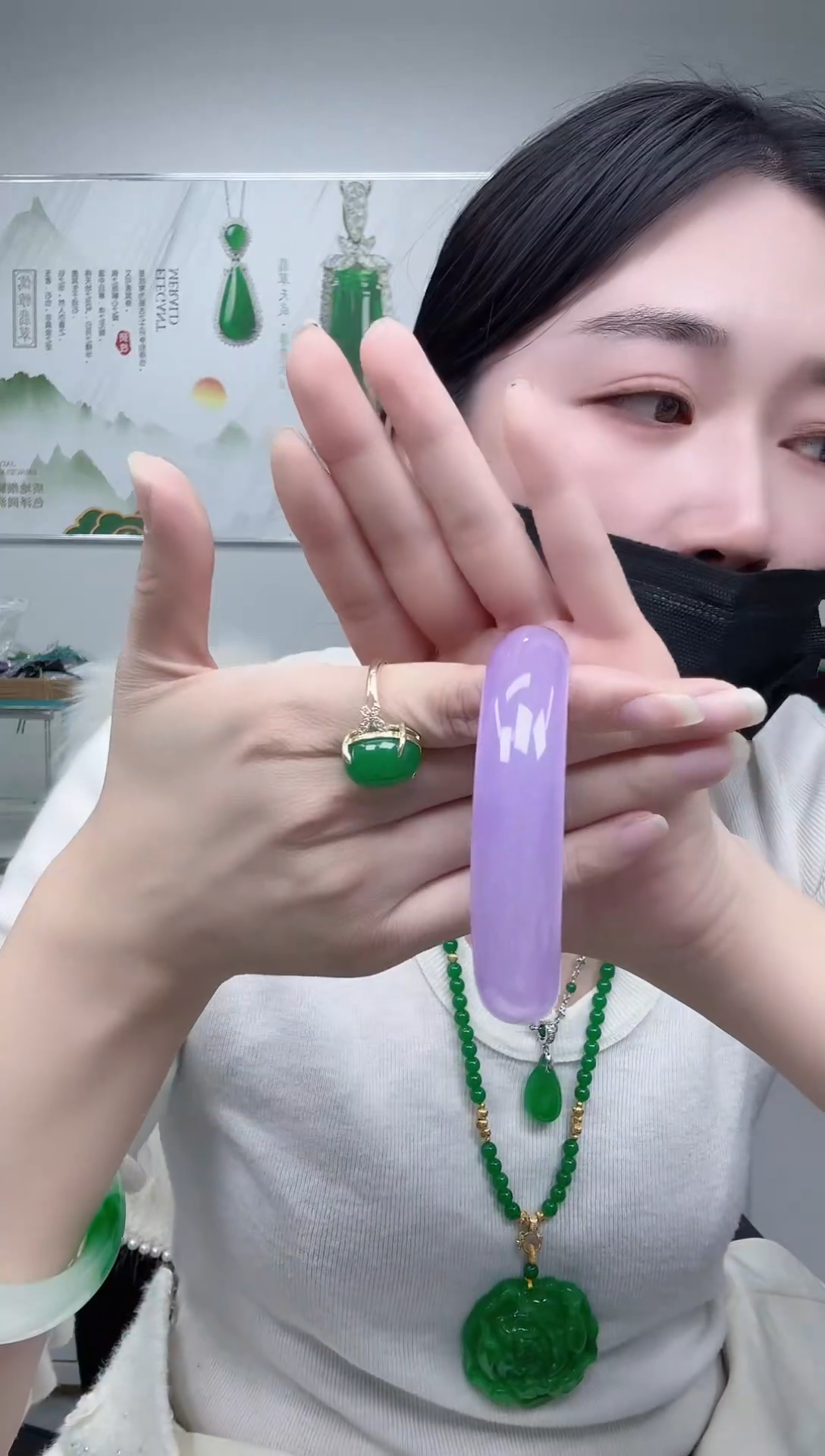 颈饰合金石英质玉紫桌