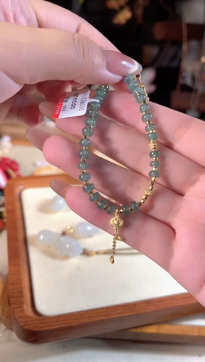 银S925镶嵌手链翡翠多样性发货其一