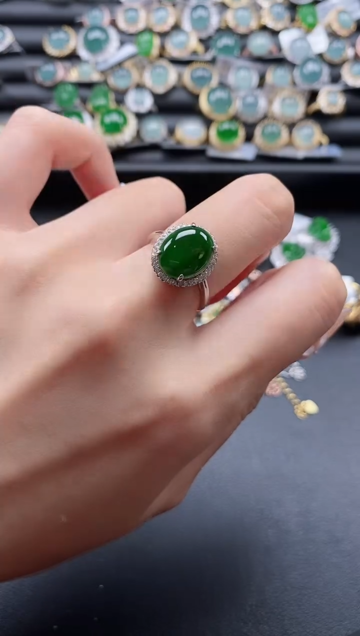 【闪购商品】翡翠戒指银S925镶嵌51511