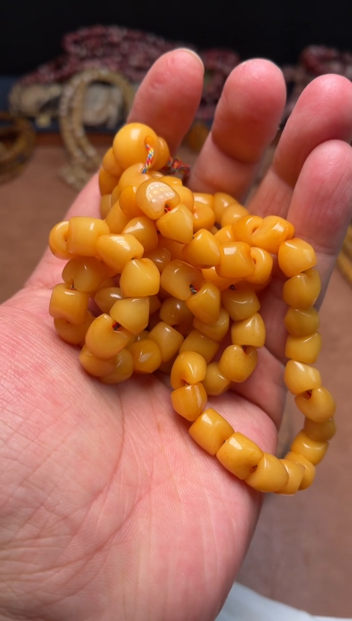 牛骨其他杂件778-玉化眉心骨长串