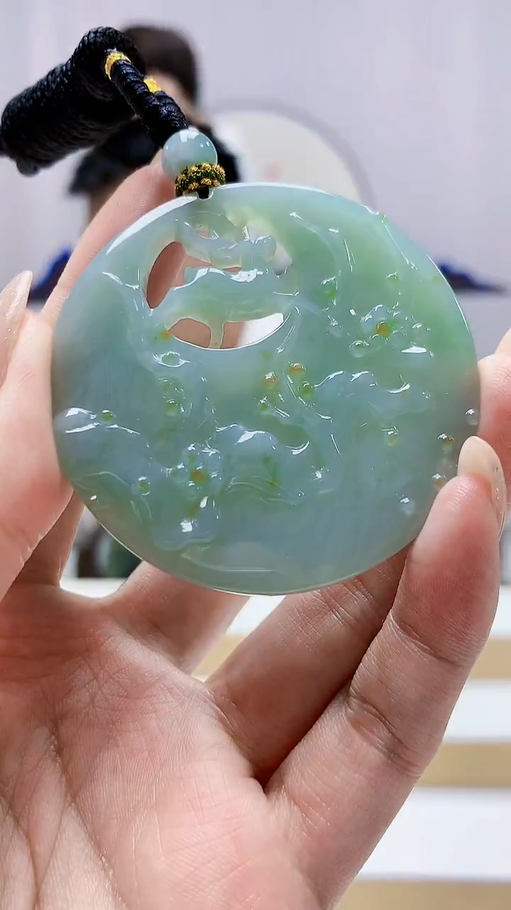 未镶嵌定制翡翠5028MM-毛货挂件73