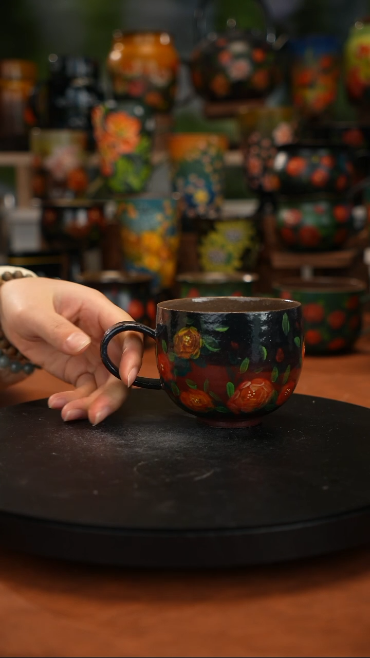 紫砂油画手绘釉下彩