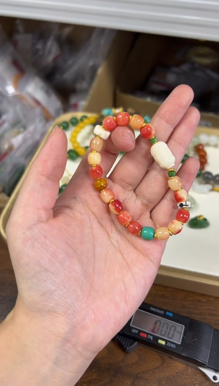 驼骨手串/手链粉色驼骨美人鱼设计款手链[6056]