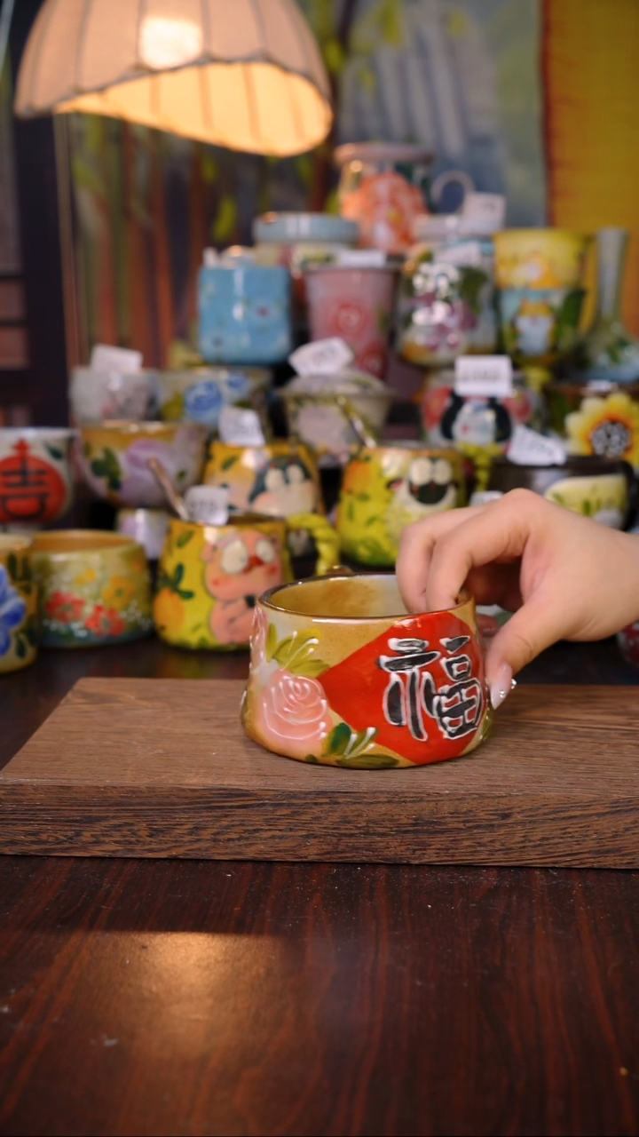 摆件泥垚手作 景德镇手工手绘陶瓷器物 勺子随机