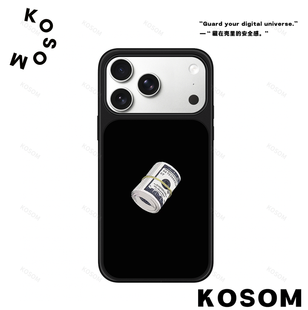 暴富磁吸磨砂黑边苹果16promax/15小众高级防摔17pro防摔