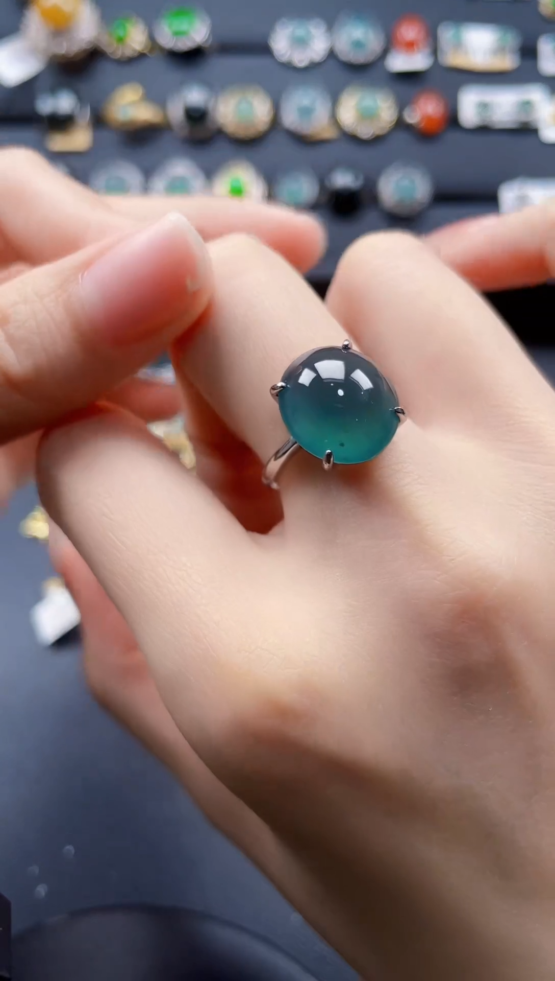 【闪购商品】翡翠戒指银S925镶嵌90990