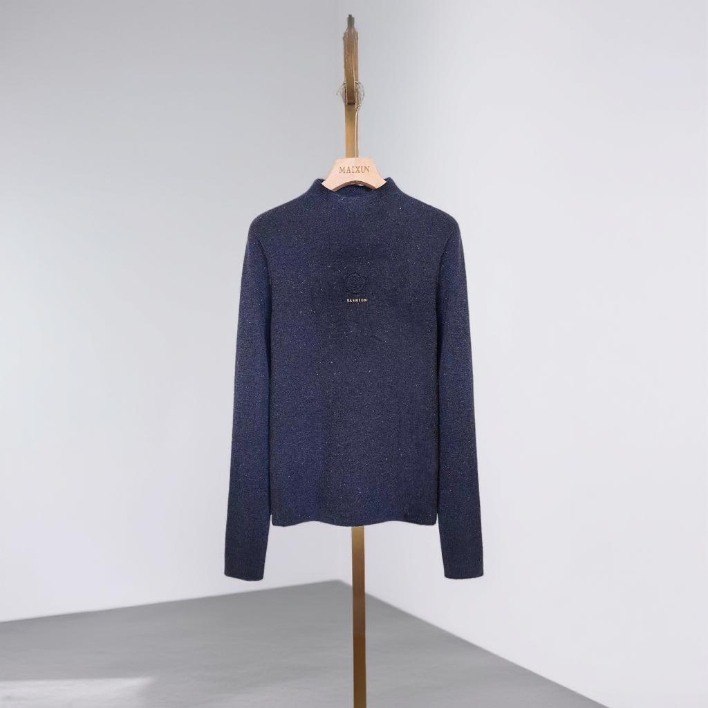 麦寻女装冬季新款ZTLZS13Y长袖细线针织衫含亮丝打底女衣长60左右