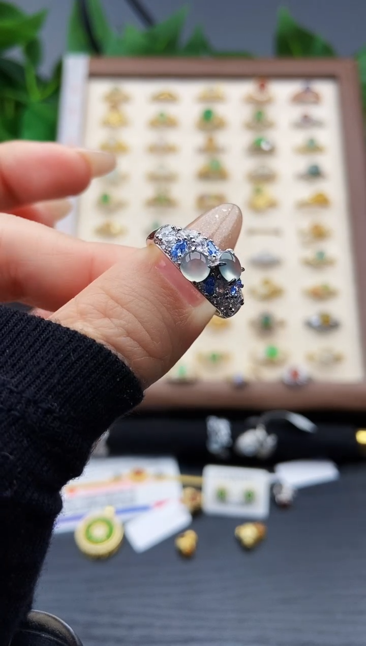 银S925镶嵌戒指翡翠12