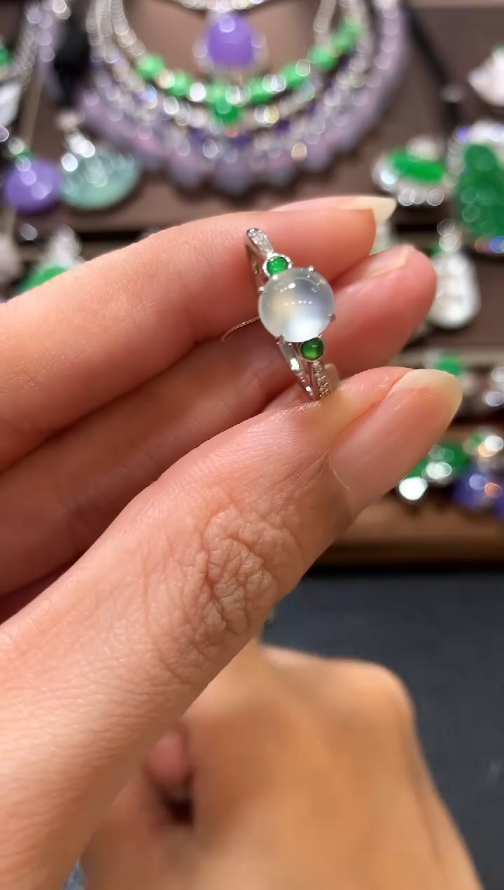 18K金镶嵌戒指翡翠z12 多样性一件发货