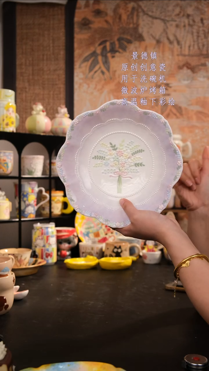 摆件陶旺的可以手工手绘设计师款