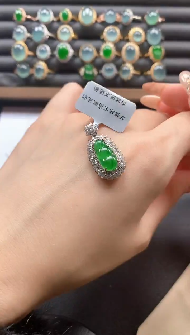 银S925镶嵌戒指翡翠51511