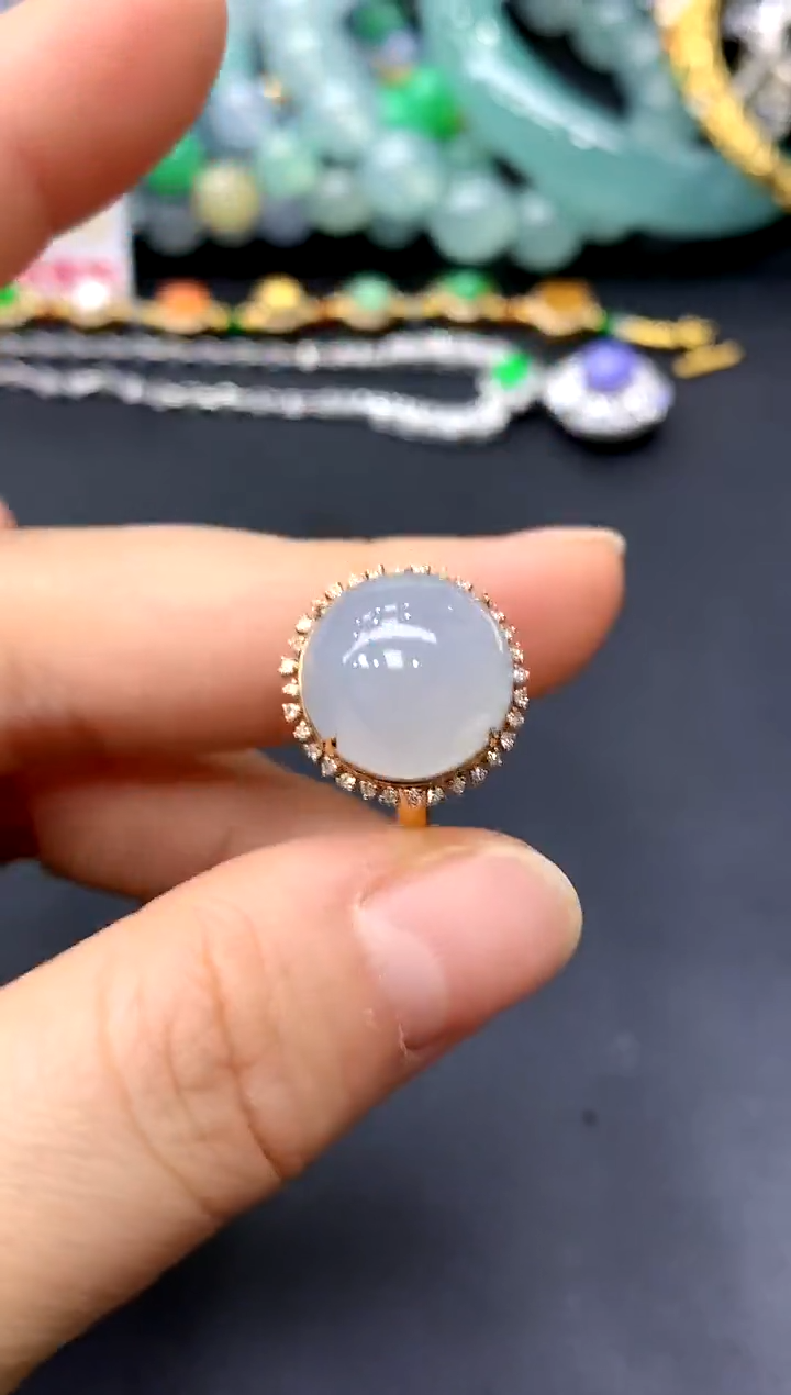 18K金镶嵌戒指翡翠266-中国好珍宝