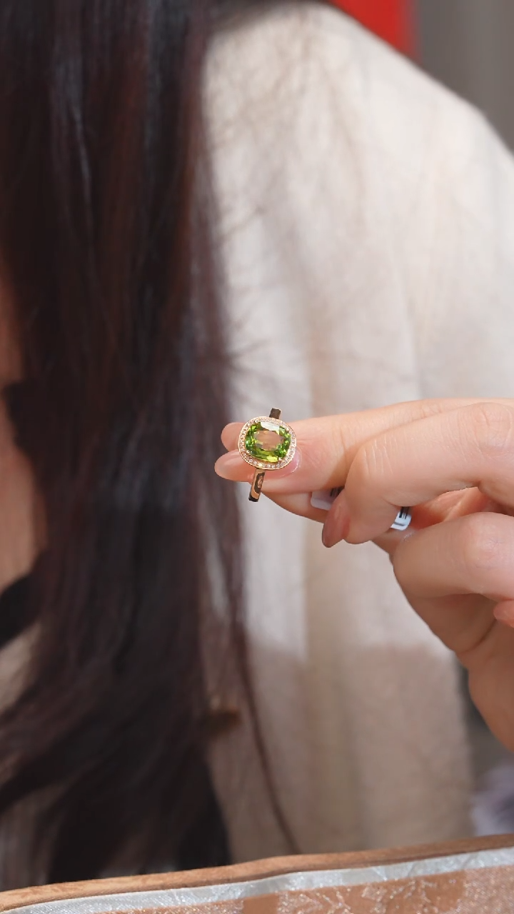 【闪购商品】碧玺戒指18K金镶嵌多样性发（3ct）@@Q9613