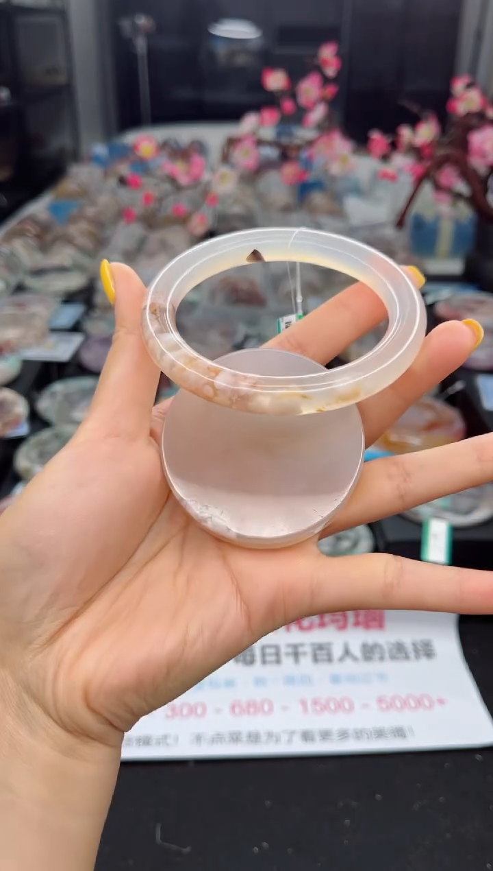 石英质玉未镶嵌手镯60圈口（赠送镯心）3039324