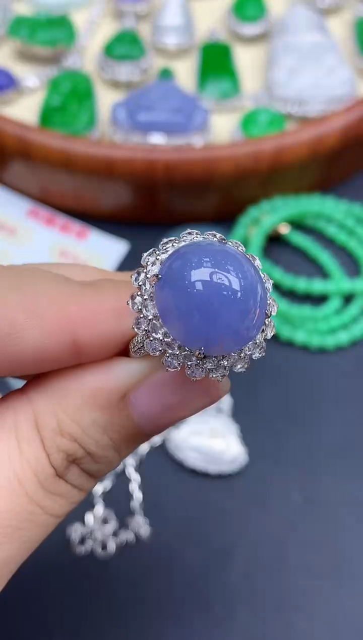 18K金镶嵌戒指翡翠616-中国好珍宝