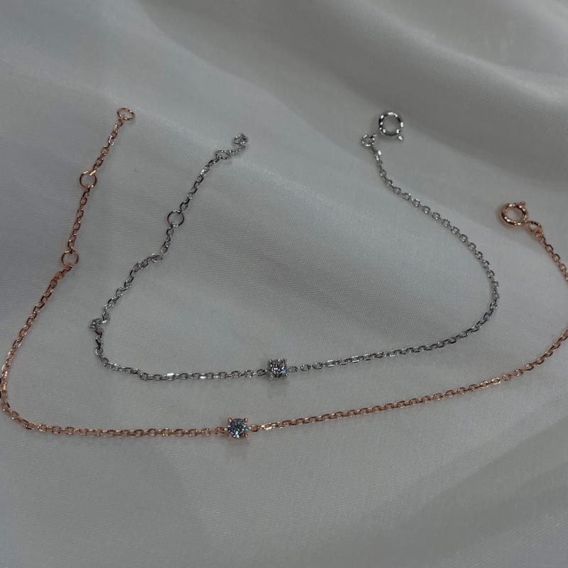 925银合成锆石手链 高定迷你钻手链