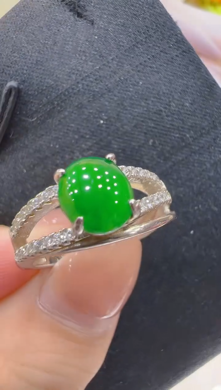银S925镶嵌戒指翡翠多样性团购发一件