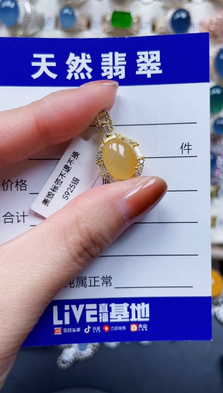 颈饰银S925镶嵌翡翠739