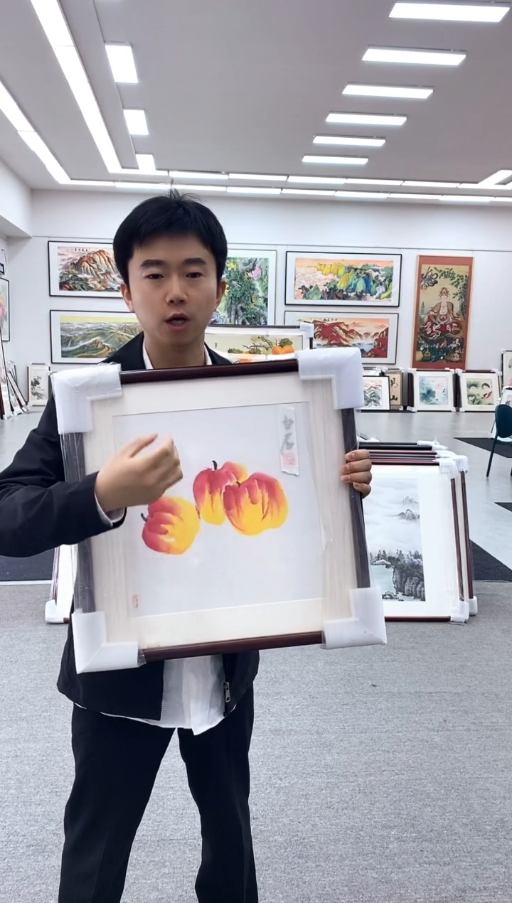 国画手绘48*48斗方苹果