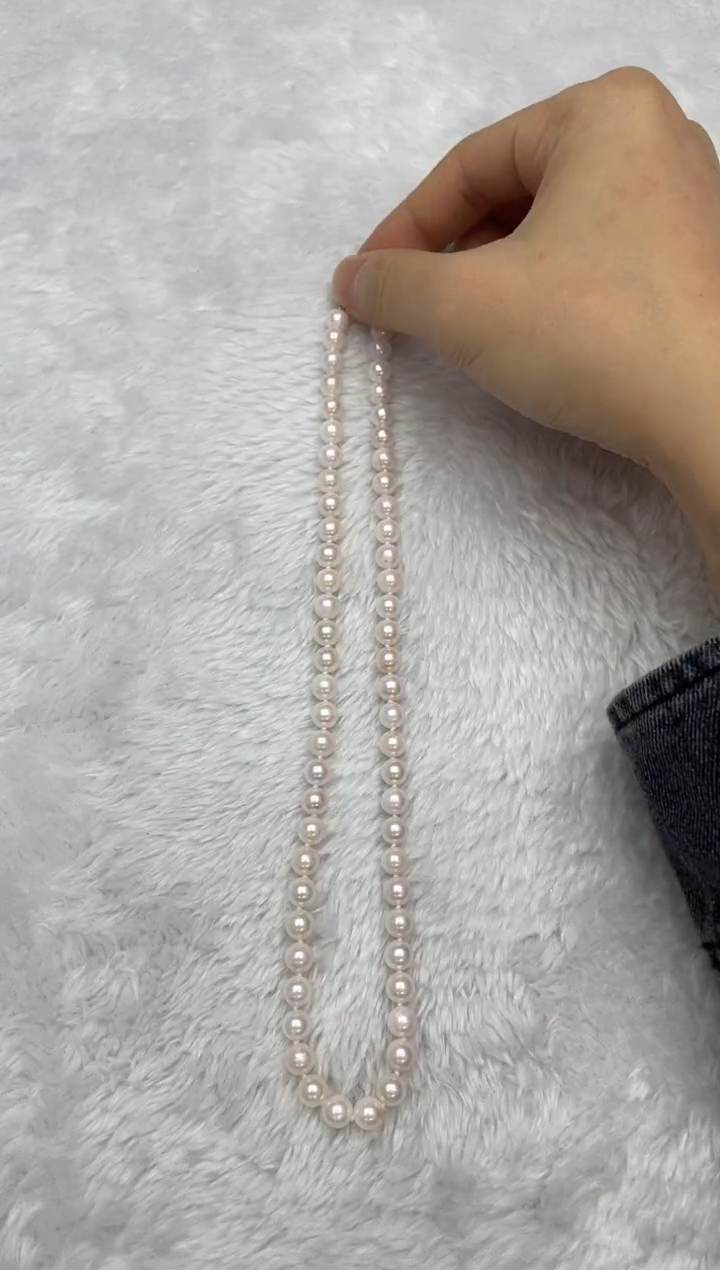 项链银S925镶嵌海水珍珠AK6.5-7mm