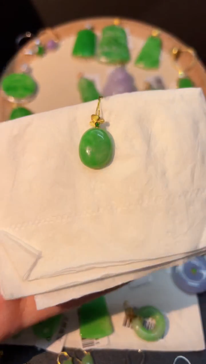 【闪购商品】翡翠颈饰18K金镶嵌Y缅料A货/支持复检/一件