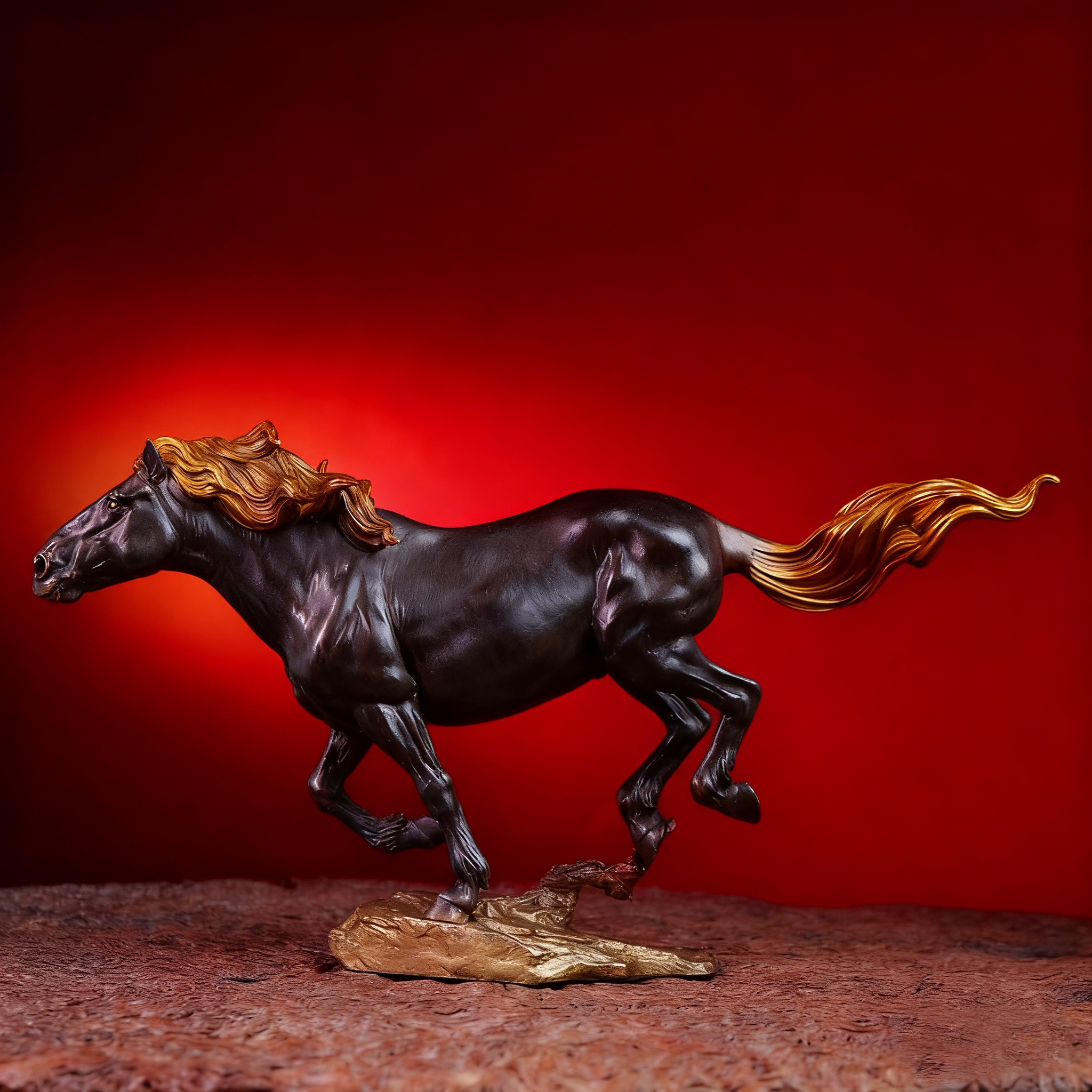 象外天工黑马铜马马年礼品黄铜原创设计家居饰品工艺品摆件唐马