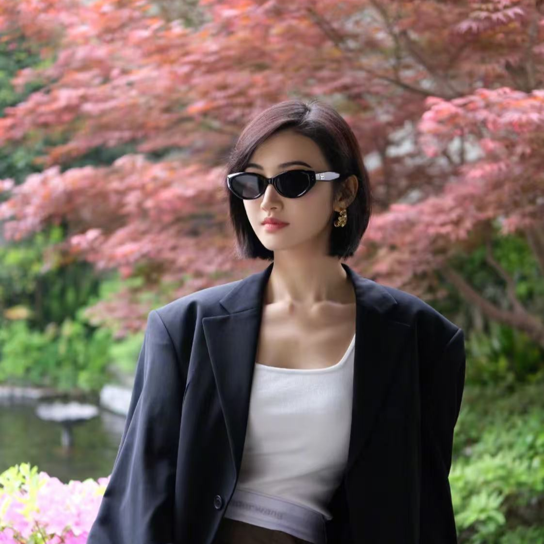 木木（RZ6889）猫眼黑框偏光墨镜