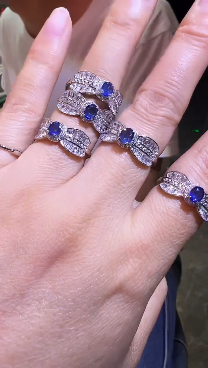 戒指蓝宝石银S925镶嵌1209m017多样性发其一