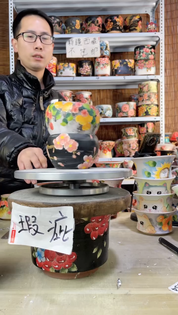 【闪购商品】摆件788陶花岛多肉陶瓷花盆罐——微瑕